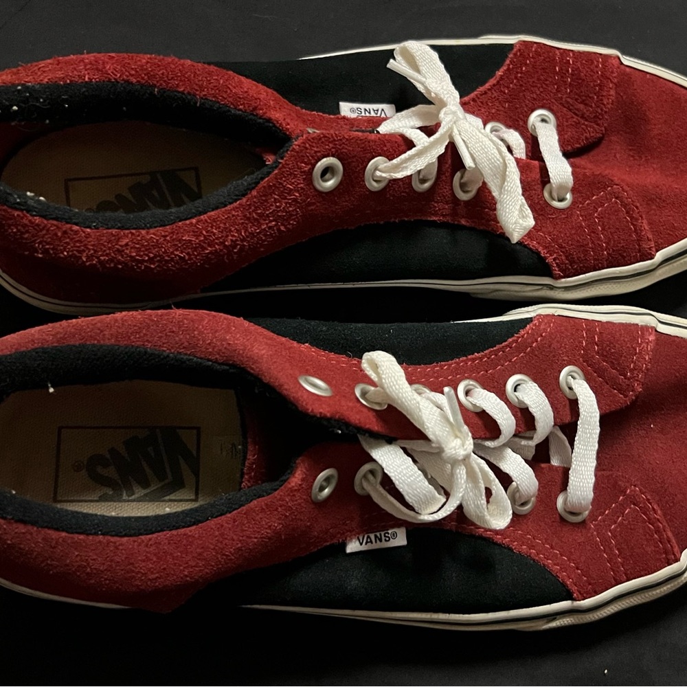 Vans Black and Red Canvas Shoes